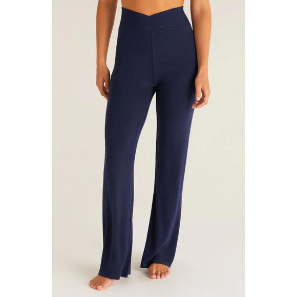 NEW Z SUPPLY women's crossover rib pants in captain navy - Picture 1 of 5